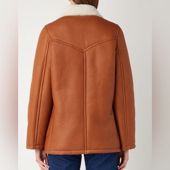 Mango Genuine Leather Shearling Lined Jacket - Picture 17 of 17